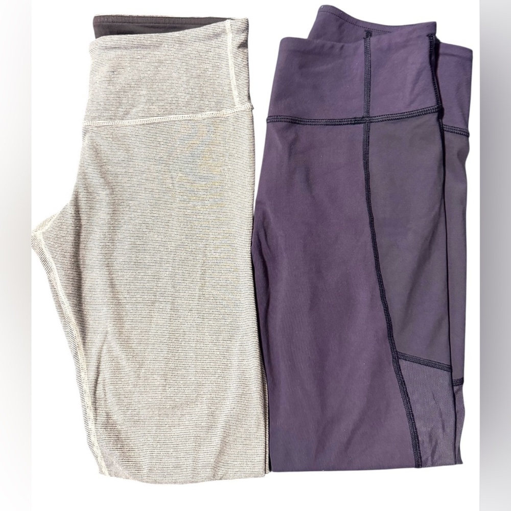 Lululemon Lot Of 2 Leggings Crop Wunder,  Train Mesh Leggings